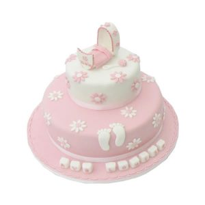 Footprint Christening Cake