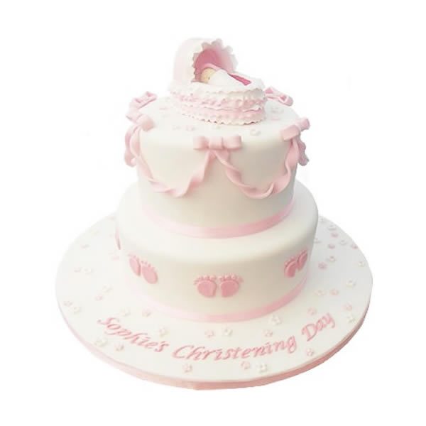 Sleeping Baby Christening Cake