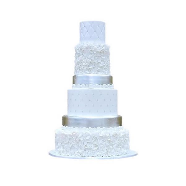 Silver Petals Wedding Cake